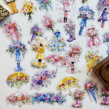 Rain Alley Bloom Sticker 60PCS
