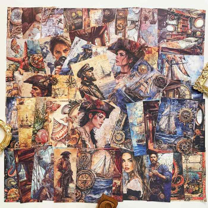 Maritime Chronicles Collage Paper 60PCS