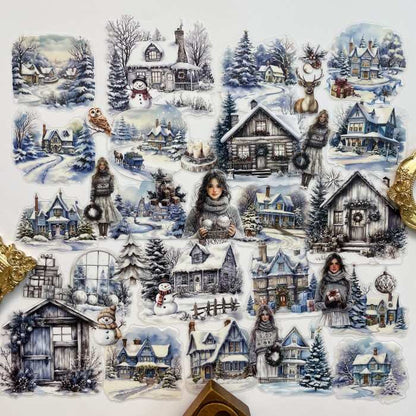 Frosty Cabin Sticker 35PCS