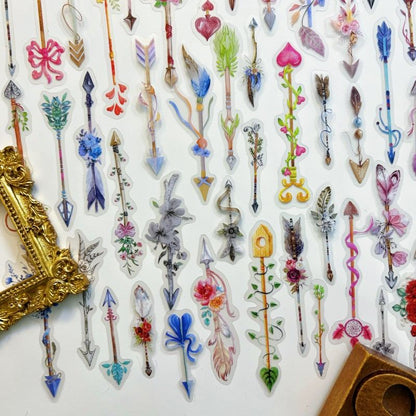 Retro Feather Trace Sticker 90PCS
