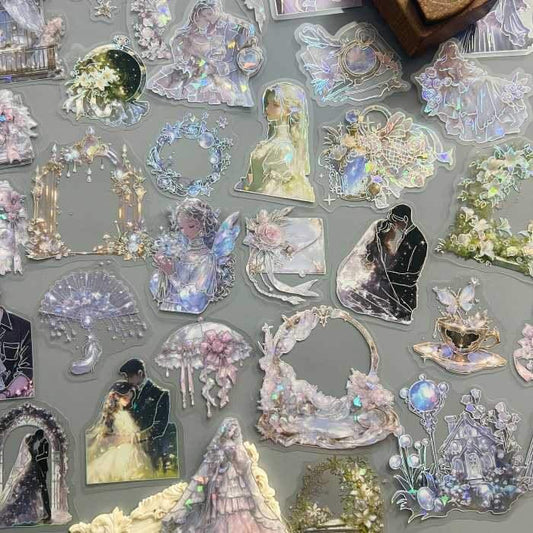 Floral Wedding Veil Sticker 60PCS