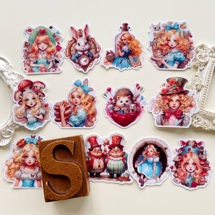 Wonderland Tea Party Sticker 12PCS