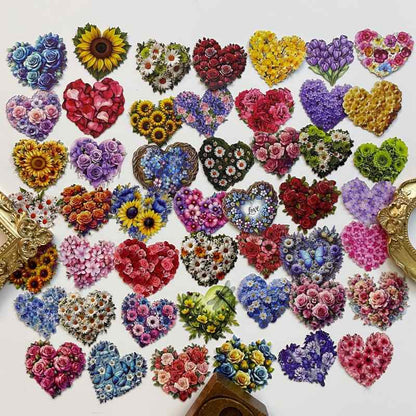 Heart Flower Sticker 48PCS