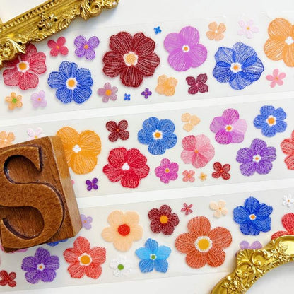 Rainbow Bloom PET Tape | Mujie Studio