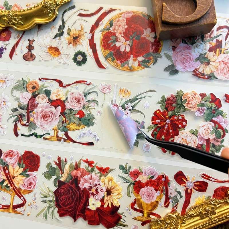 Scarlet Flora PET Tape | BAICANGJIA