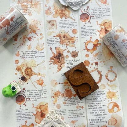 Coffee Stains Poetry Washi Tape Roll | As You Wish