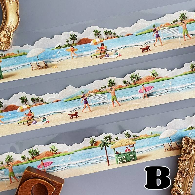 Felt Mini World Kraft Paper Sticker Roll