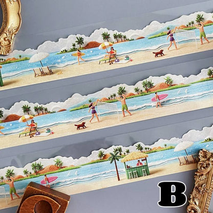 Felt Mini World Kraft Paper Sticker Roll