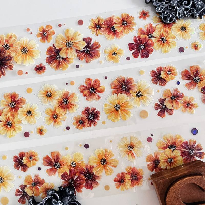 Brown Petals PET Tape | Xiao Bai Jia