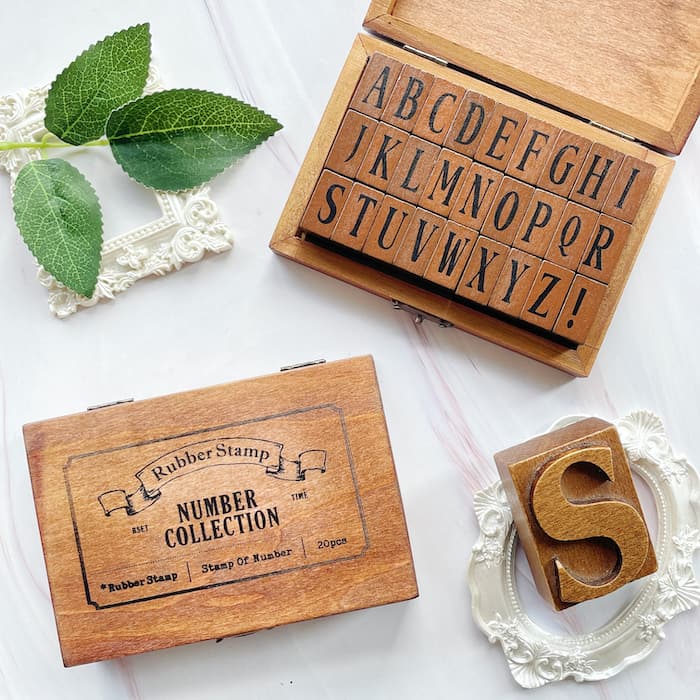 Engraved Time Rubber Stamp Set