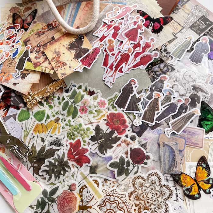 Country Chic Floral Butterfly Scrapbooking Starter Kit - Scrapbook,  Stickers and Materials