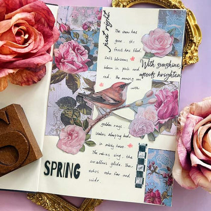 Bluebird Bloom Collage Paper 16Sheets