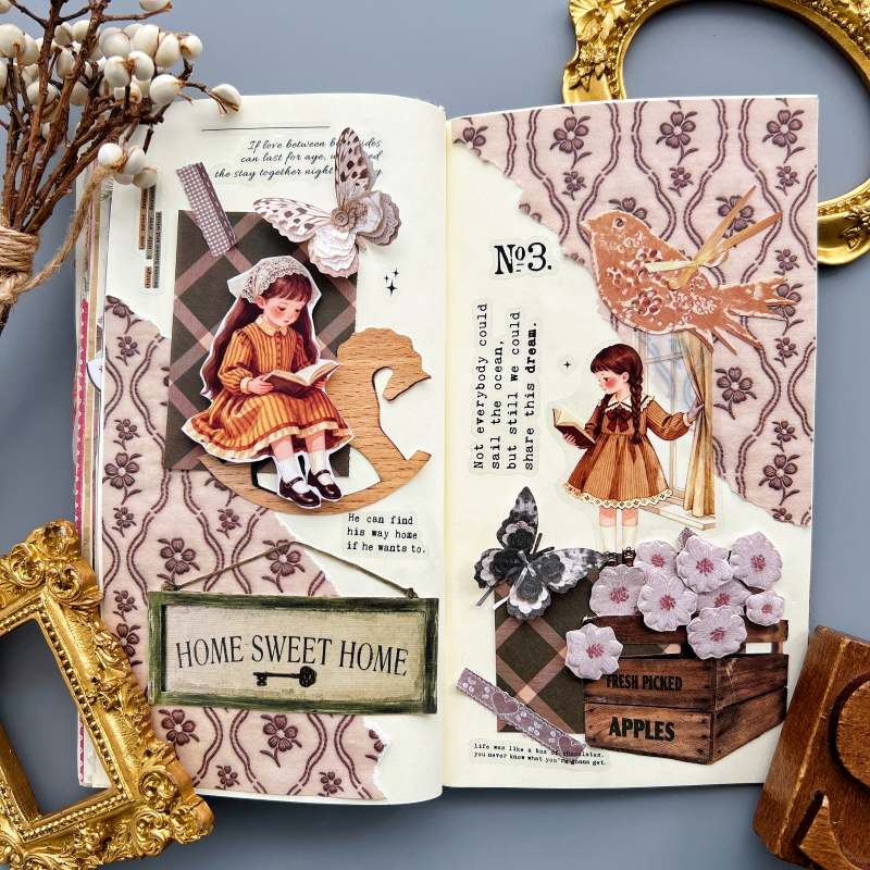 Caramel Textile Ephemera Mystery Kit 70PCS