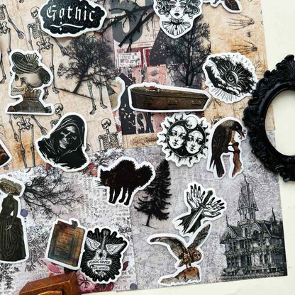 Old Skeleton Ephemera Mystery Kit 75PCS