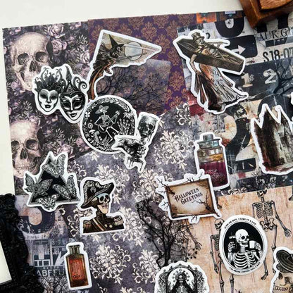 Old Skeleton Ephemera Mystery Kit 75PCS