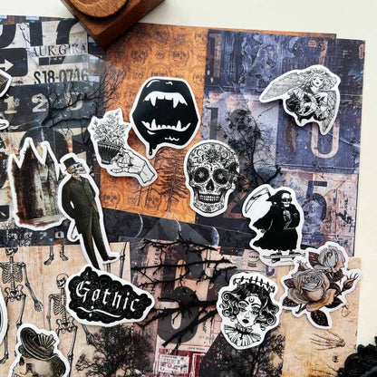 Old Skeleton Ephemera Mystery Kit 75PCS