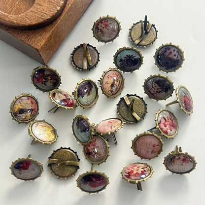 Antique Rose Paper Fasteners 24PCS