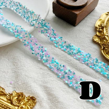 Glitter Sticker Strips with Self-Adhesive Backing