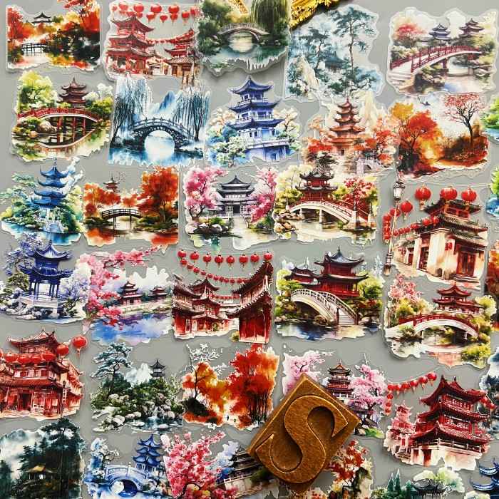 Secluded Courtyard Sticker 60PCS