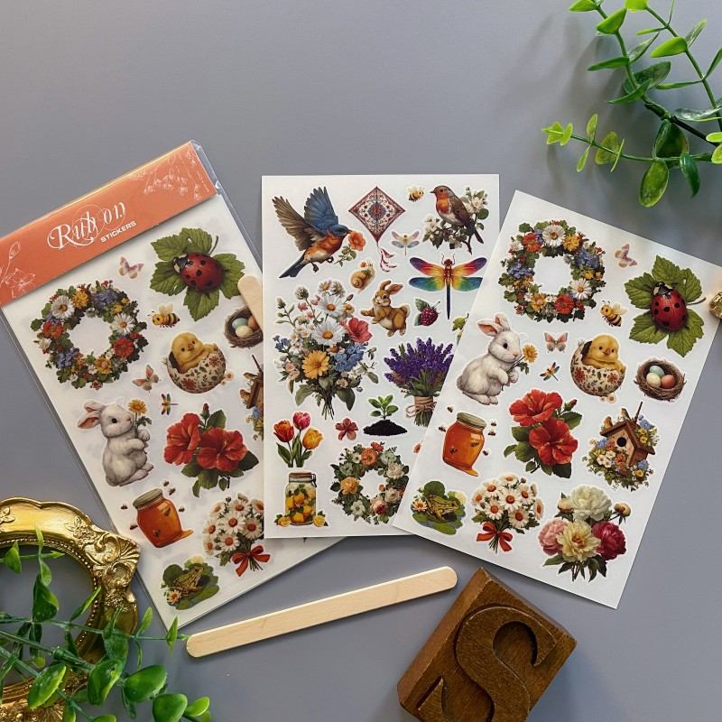 Spring Ladybug Transfer Sticker