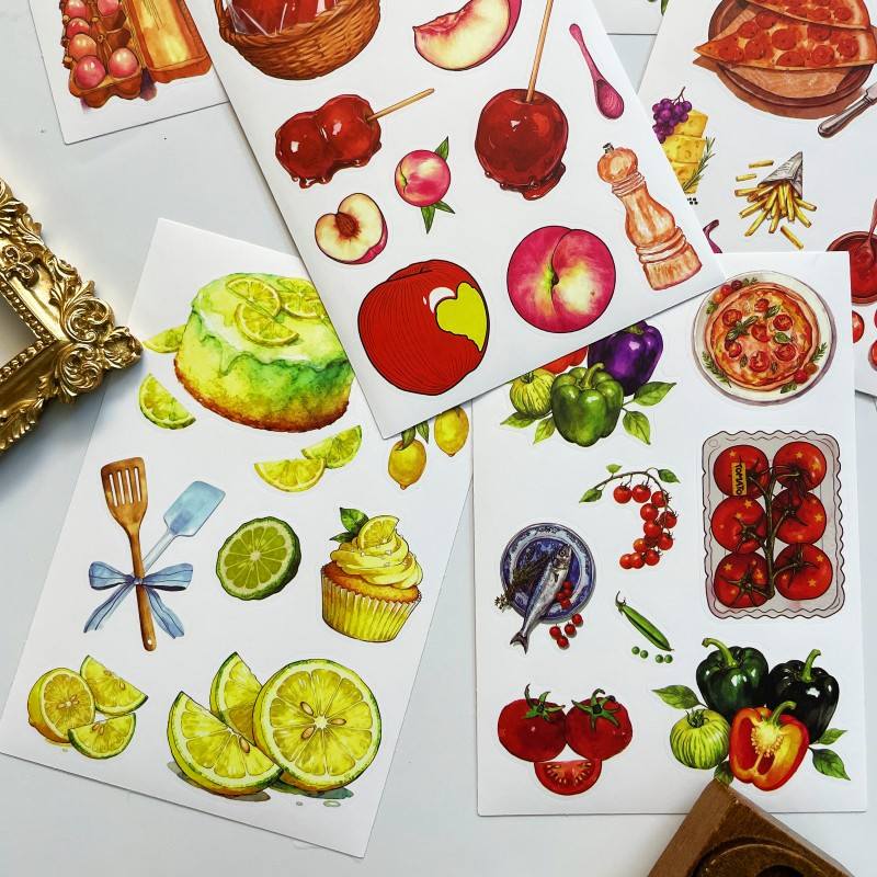 Watercolor Dish Sticker 8Sheets