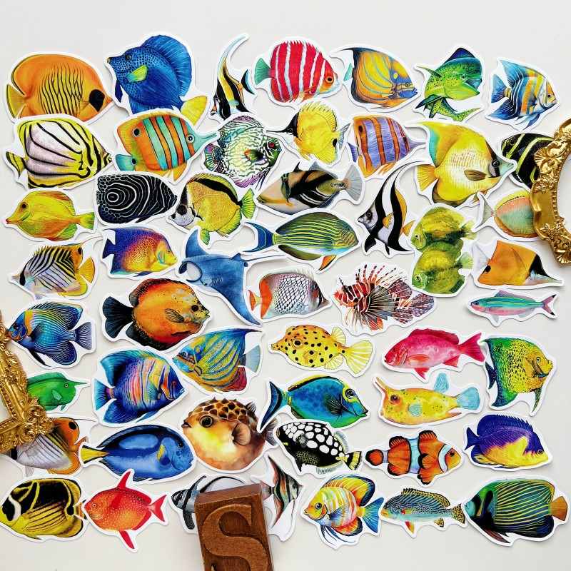 Wave Fish Sticker 50PCS