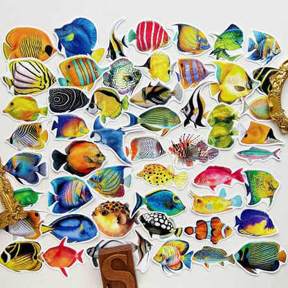 Wave Fish Sticker 50PCS