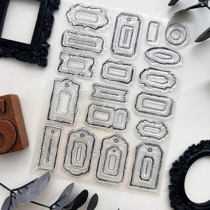 Stitched Labels Clear Stamp