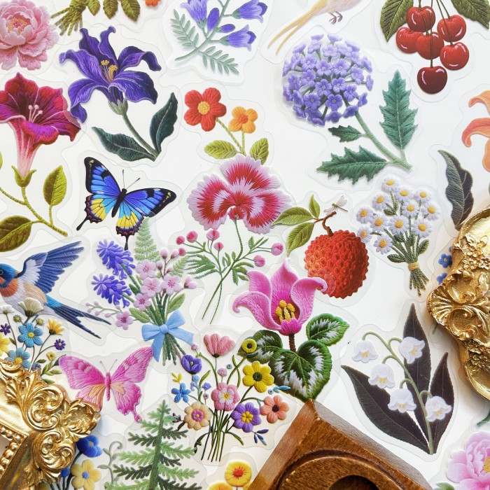 Needle Bloom Sticker 90PCS