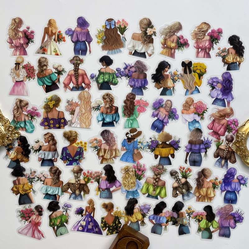 Blooming Back Sticker 50PCS