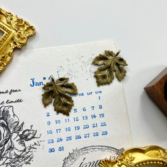 Bronze Leaf Charm 2PCS