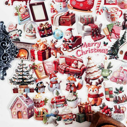 Warm Winter Christmas Sticker 100PCS
