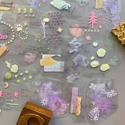 Watercolor Field Sticker 60PCS