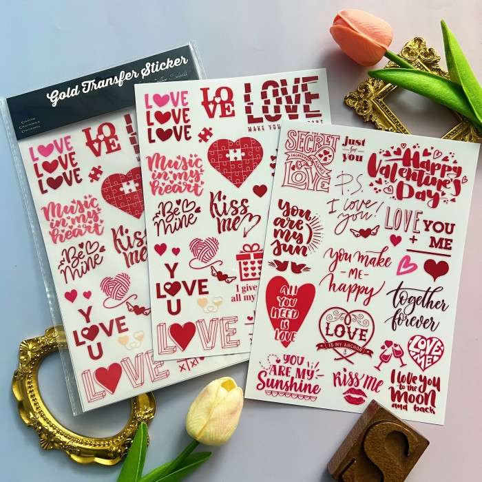 Valentine's Day Phrases Transfer Sticker