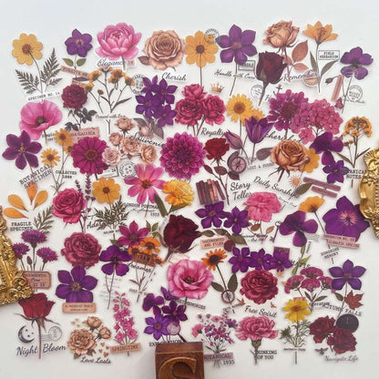Pressed Petals Sticker 60PCS