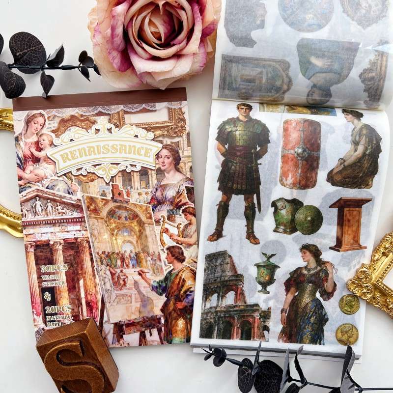 Renaissance Washi Sticker Book 50Sheets