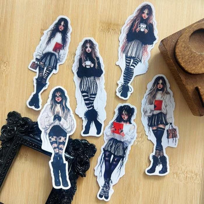 Gothic Cool Girl Sticker 12PCS