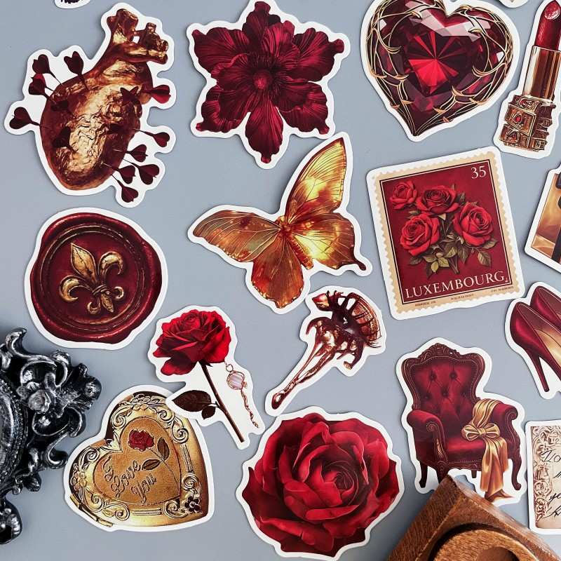 Rose Gilded Sticker 50PCS