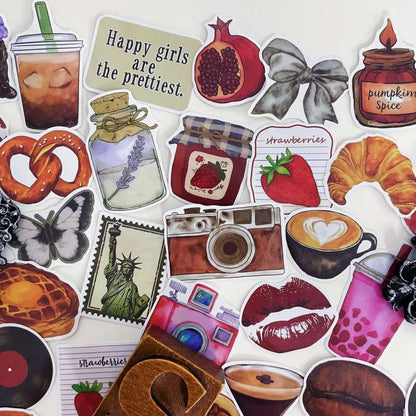 Retro Bakery Sticker 50PCS