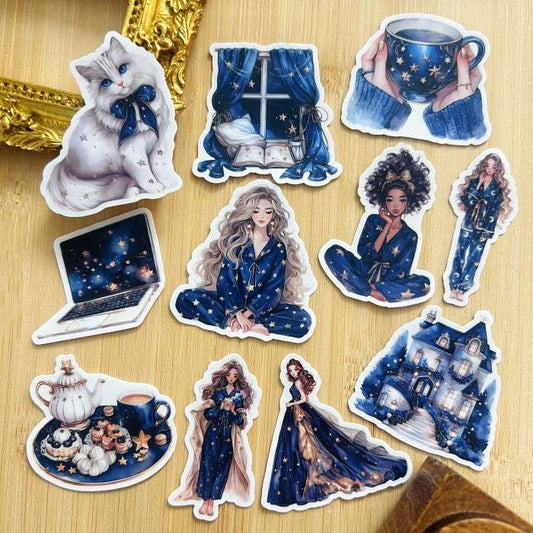 Starry Night Girl Sticker 20PCS