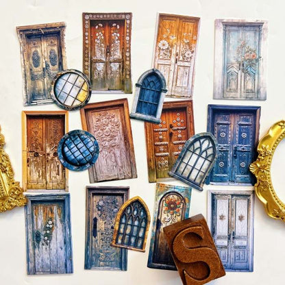 Rustic Arch Collage Paper 17PCS
