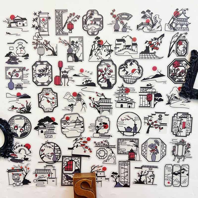 Oriental Shadow Sticker 50PCS