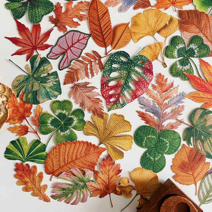 Knitted Autumn Leaves Sticker 60PCS