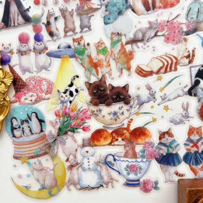 Fluffy Kitty Sticker 50PCS