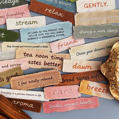 Linen Texture Letter Sticker 90PCS