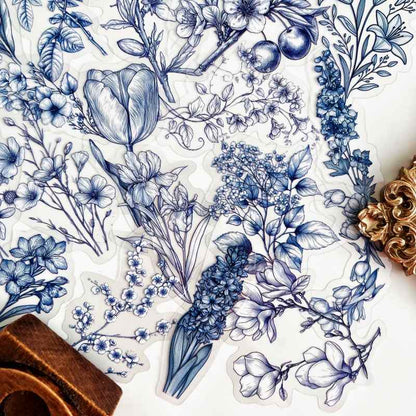 Aqua Floret Sticker 50PCS