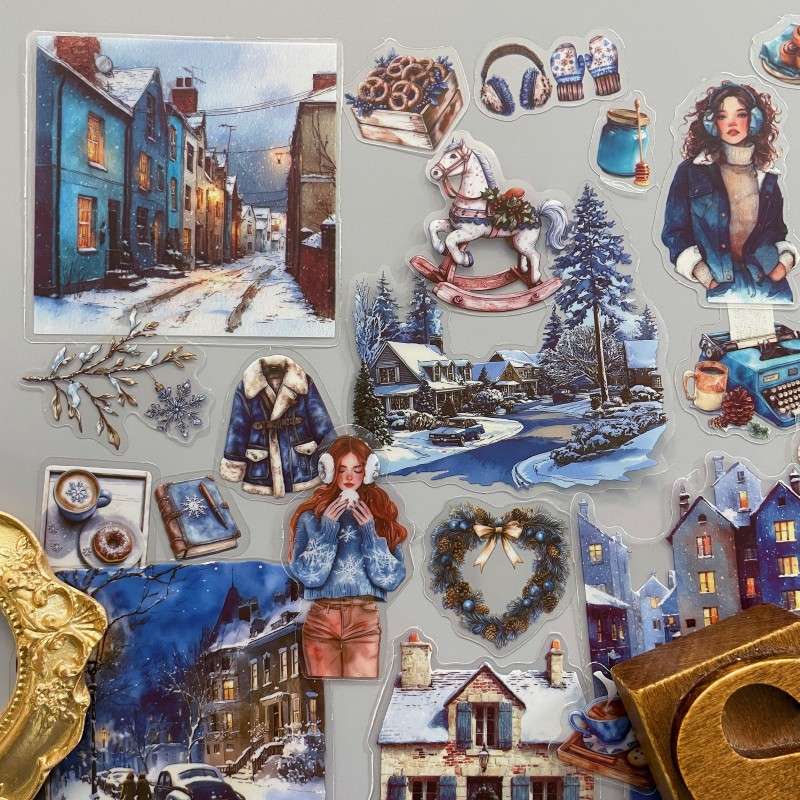Snowy Town Sticker 60PCS