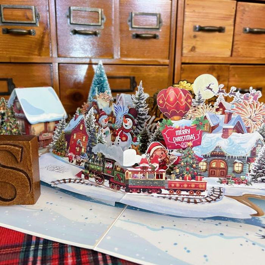 Festive Village 3D Greeting Card