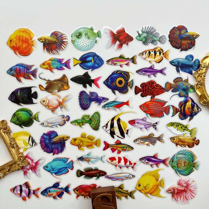 Ornament Fish Sticker 50PCS