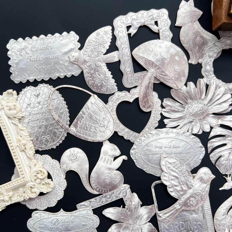 Silver Light Handmade Sticker 40PCS